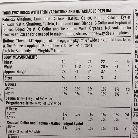 Simplicity Disney Princess 1671 Girls Dresses Sewing Pattern Sizes 1/2-4 Uncut - Picture 7 of 12